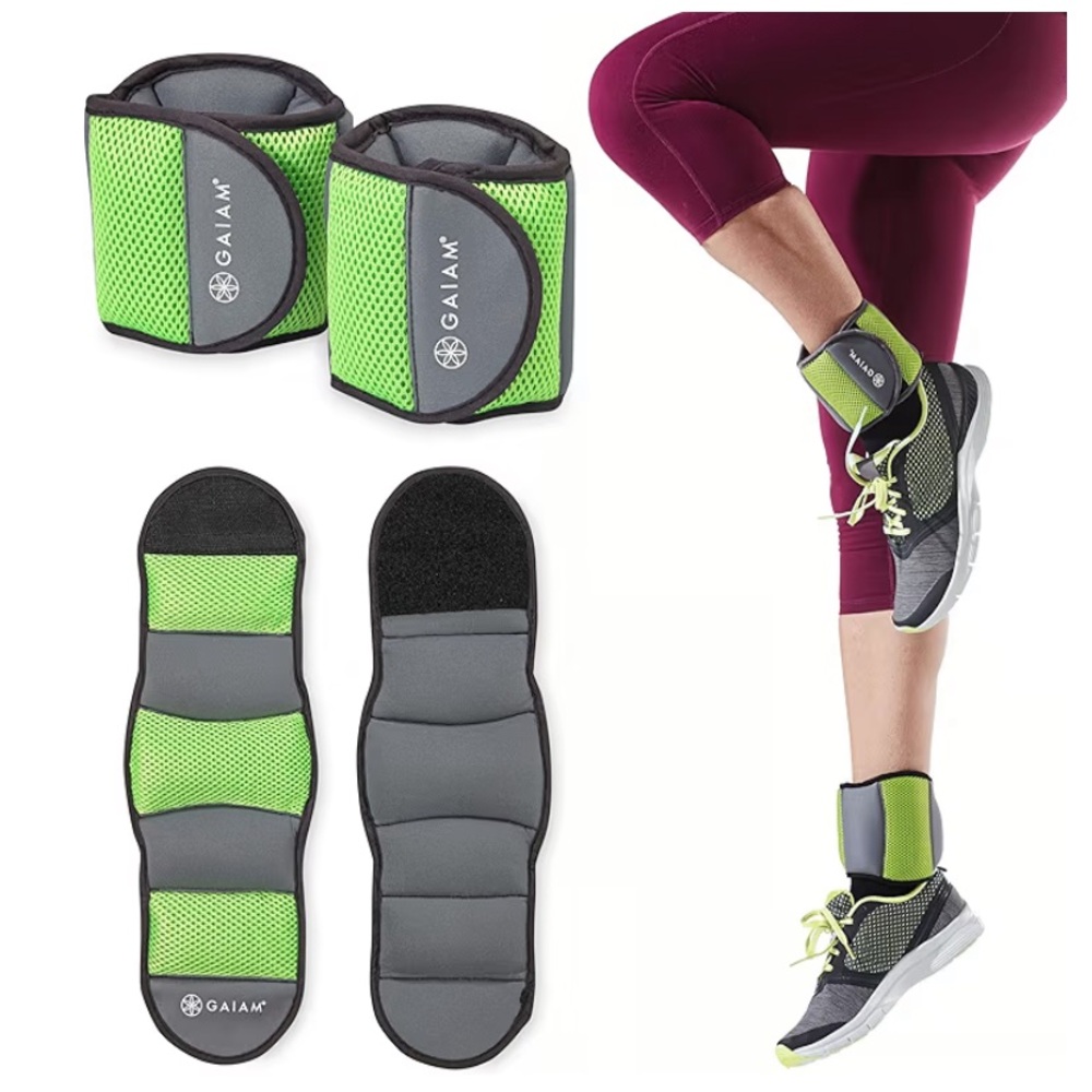 GAIAM Lime Green and Gray Fitness Ankle Weights